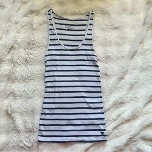 Y2K American Eagle Striped Ribbed Tank